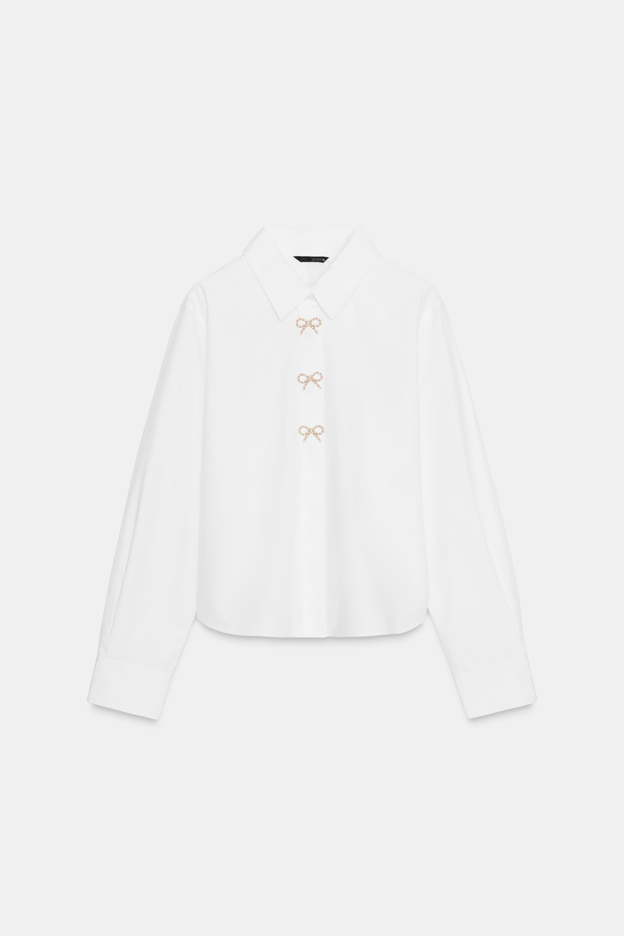 JEWEL BUTTON POPLIN SHIRT